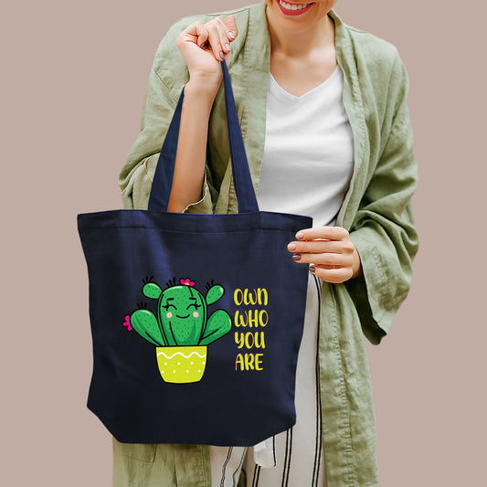 Own Who You Are Blue Graphic Tote