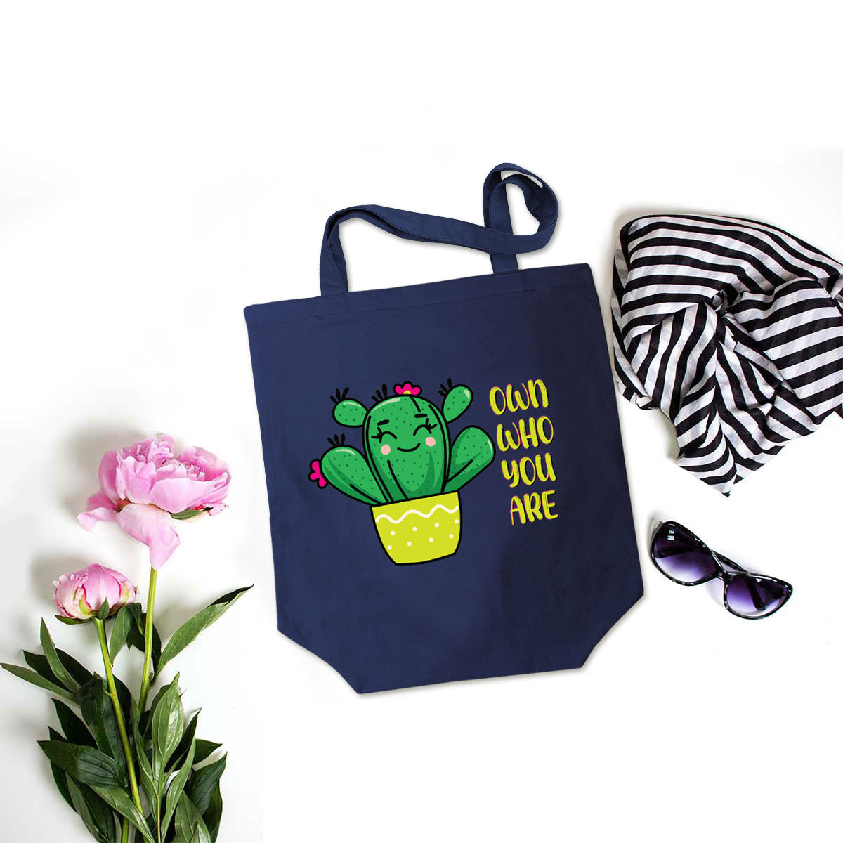 Own Who You Are Blue Graphic Tote