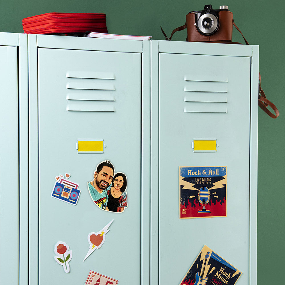 Super Cool Caricature Style Customised Fridge/ Cupboard Magnets for Two