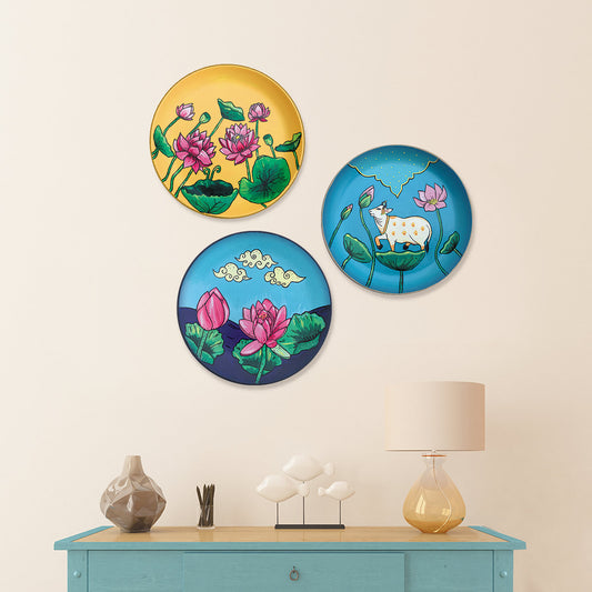 Beautiful Pichwai Art Hand-painted - Wall Plates for Home Decor & Gifting
