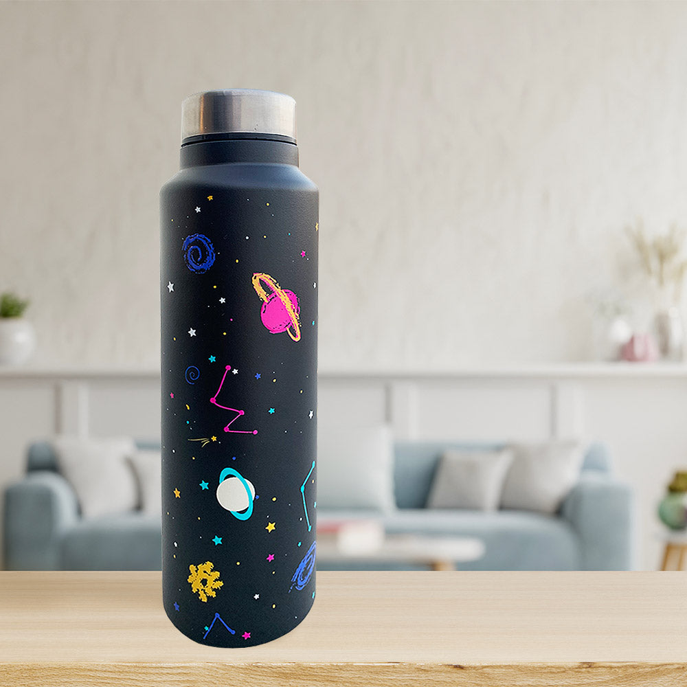 Black Space Pattern Steel Bottle