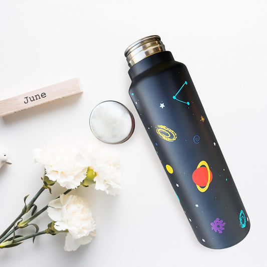 Black Space Pattern Steel Bottle