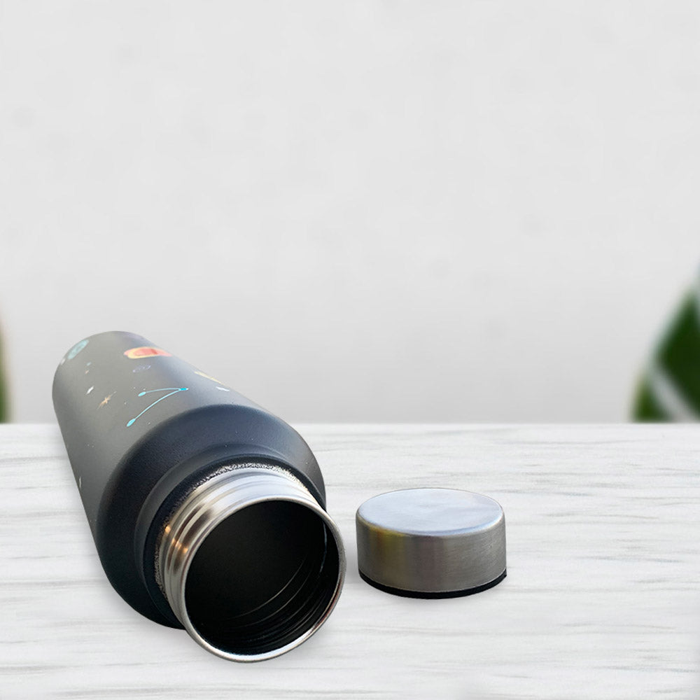 Black Space Pattern Steel Bottle