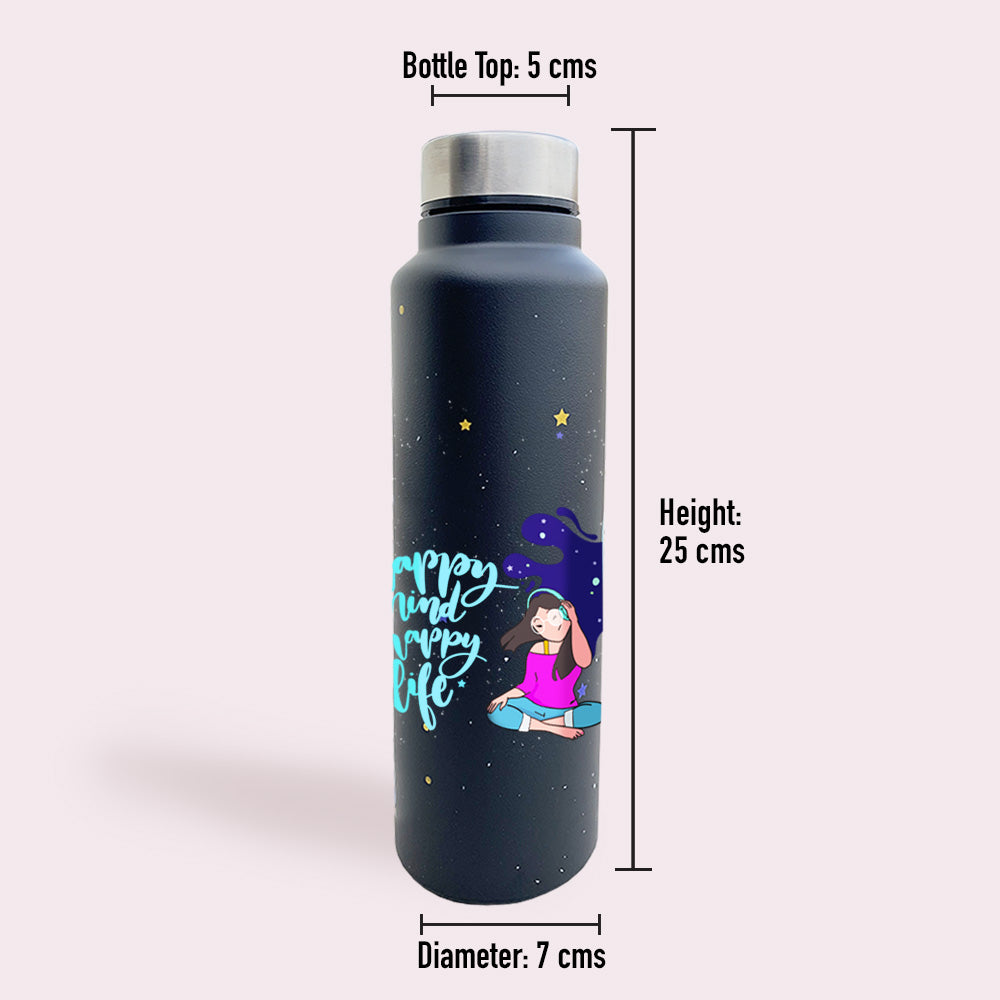 Happy Mind Happy Life Steel Bottle