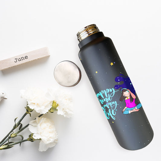 Happy Mind Happy Life Steel Bottle