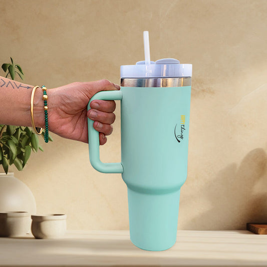 Aqua Green Stainless Steel Tumbler with Lid 1200ml