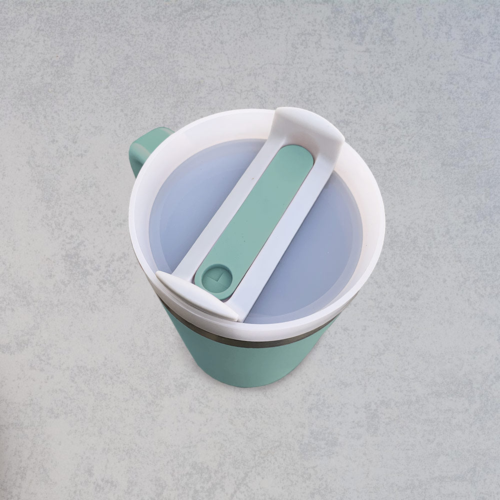Quirky Green Stainless Steel Tumbler with Lid 1200ml