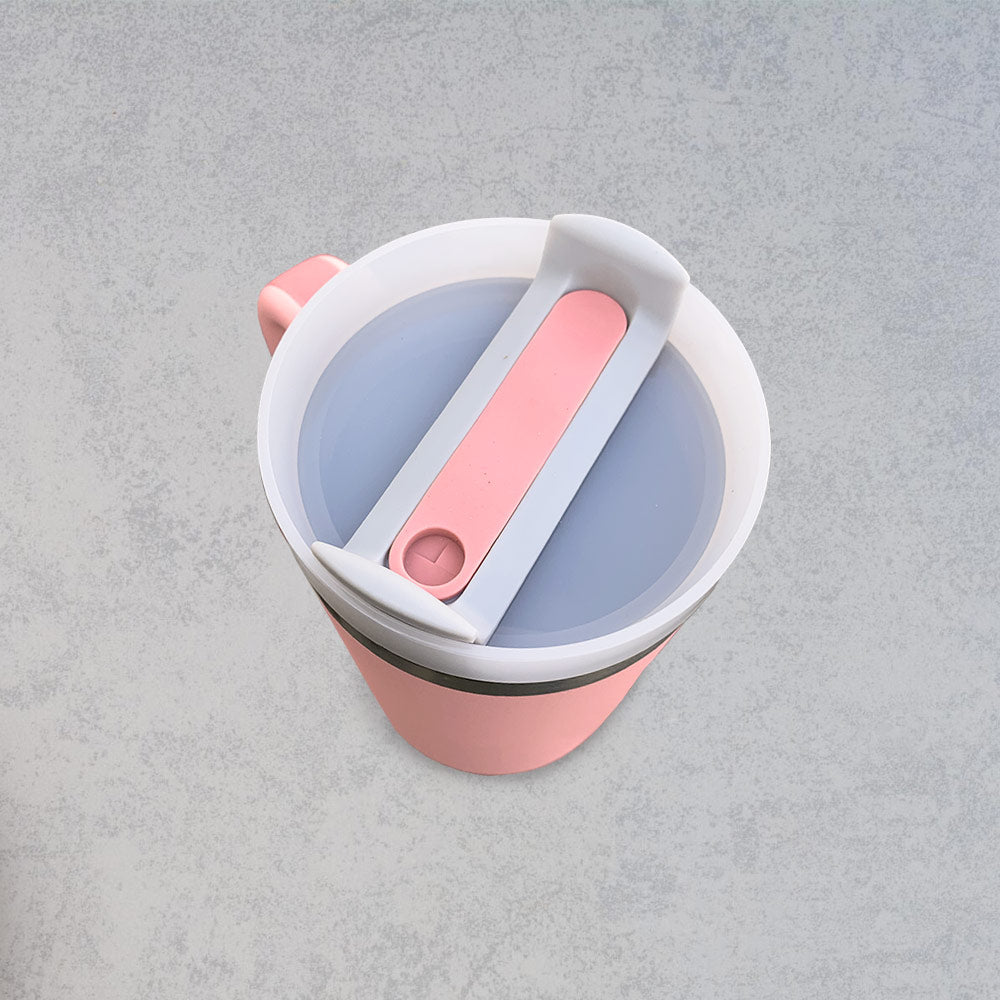 Pretty Peach Stainless Steel Tumbler with Lid 1200ml
