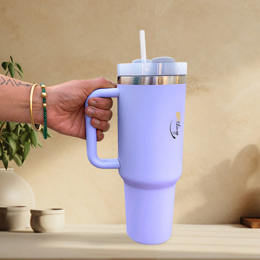Cute Purple Stainless Steel Tumbler with Lid 1200ml