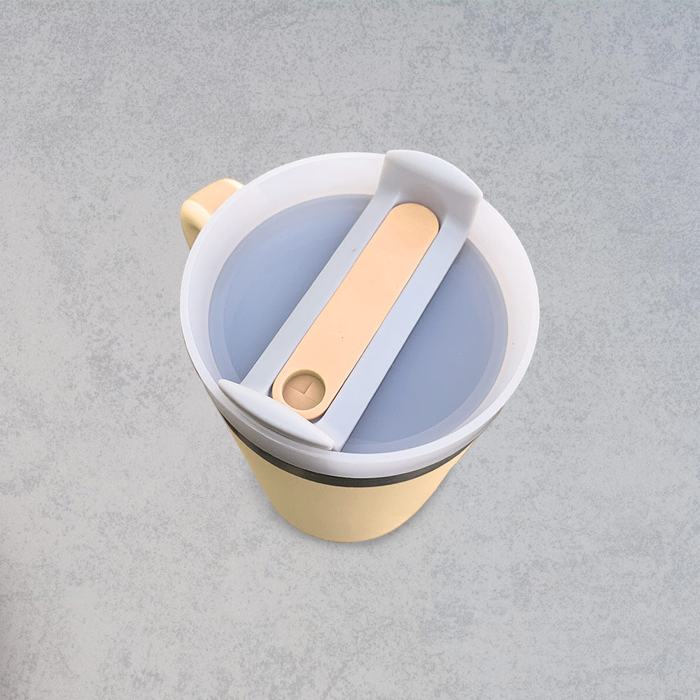 Yellow Stainless Steel Tumbler with Lid 1200ml