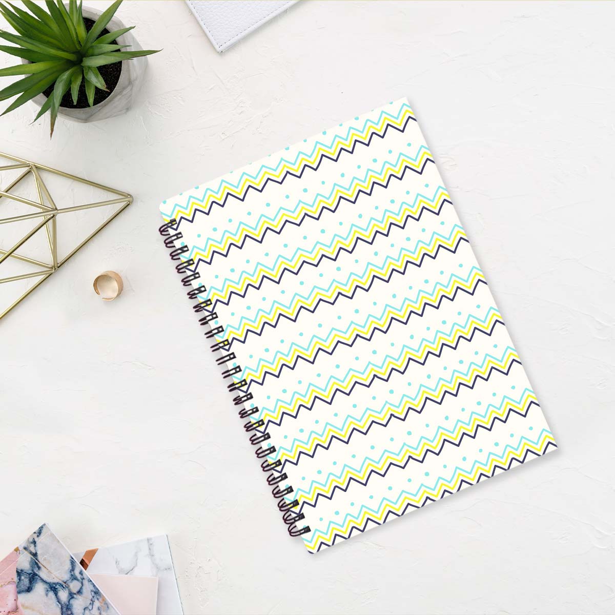 2024 White Lily Green Planner & Zig Zag Design Diary Combo