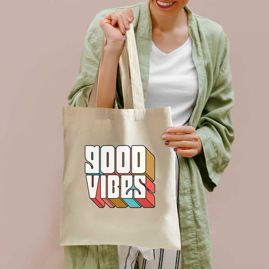 Good Vibes Natural Shade Tote Bag