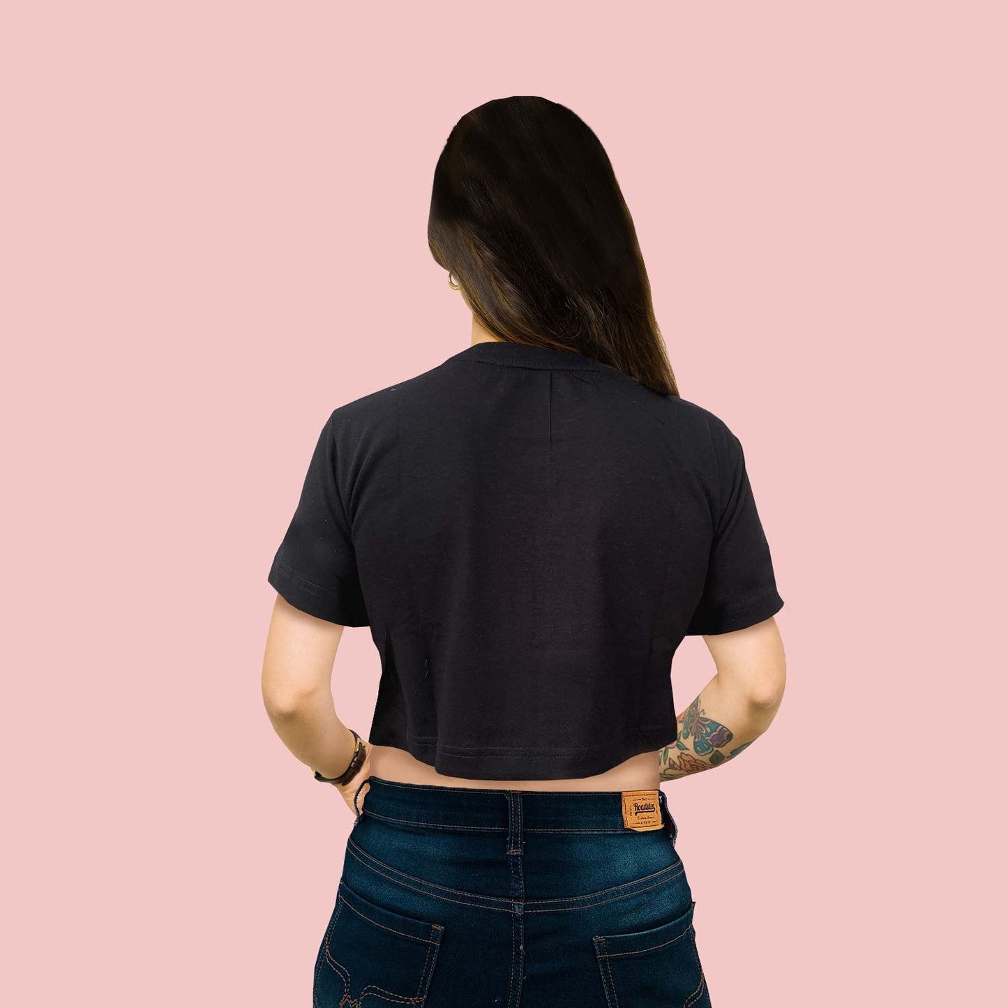 You Only Live Once Graphic Black trendy Crop-Top for Women and Girls