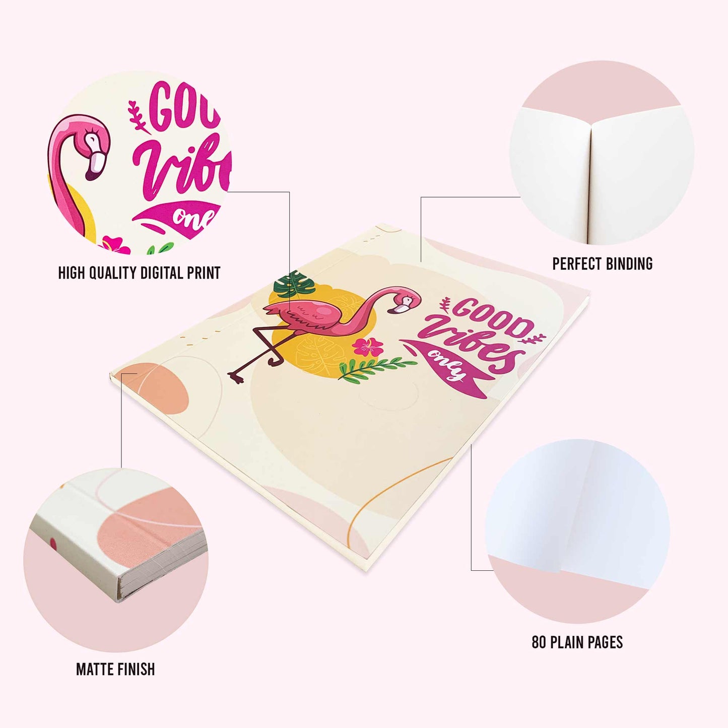 Good Vibes Only Perfect Bound Graphic Diary/ Notebook