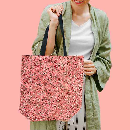 Pink Indian Motif Tote Bag for Daily Use Office/ Party/ College Wear