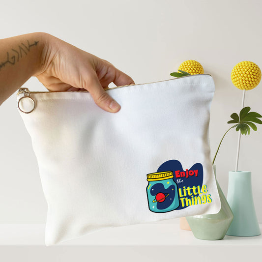 Enjoy Little Things Multi-Purpose Canvas Pouch
