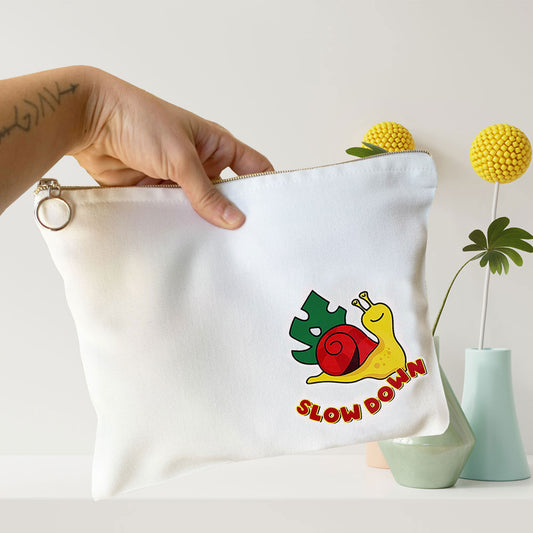 Slow Down Graphic Multi-Purpose Canvas Pouch