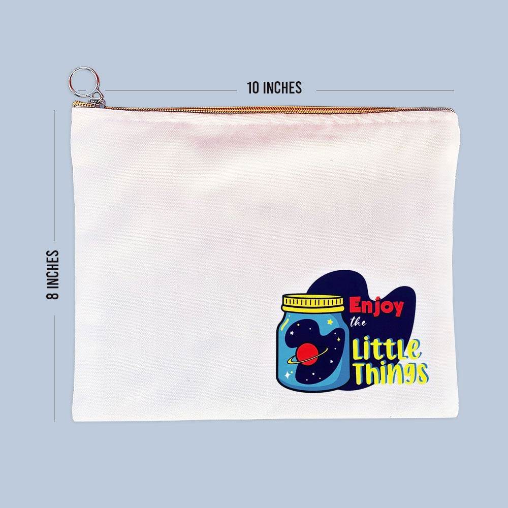 Enjoy Little Things Multi-Purpose Canvas Pouch
