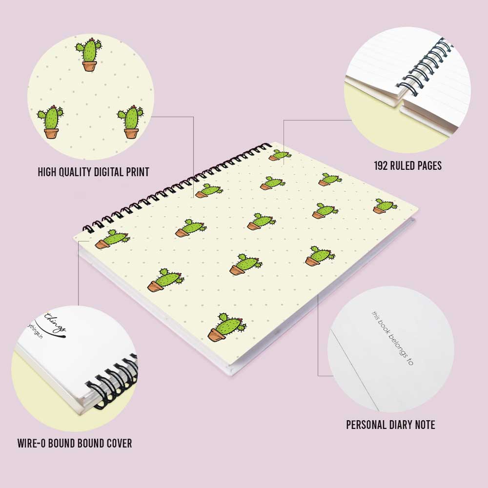 Cactus Diary Wire-O-Bound Graphic Diary/ Notebook